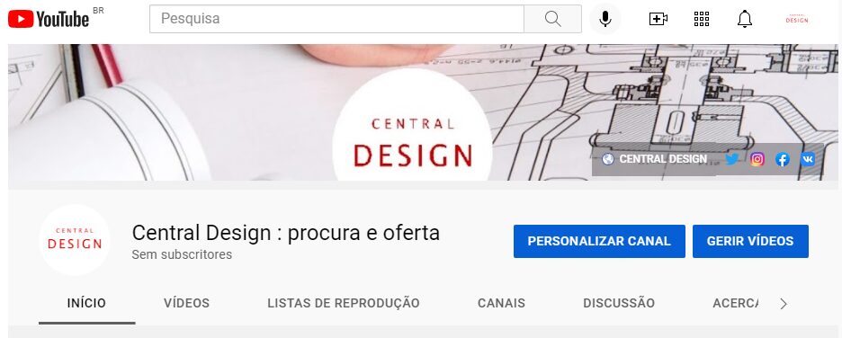 Youtube: Central Design : procura e oferta